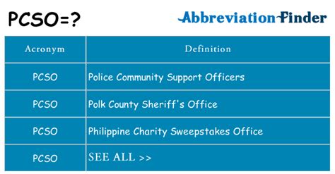 what does pcso stand for.